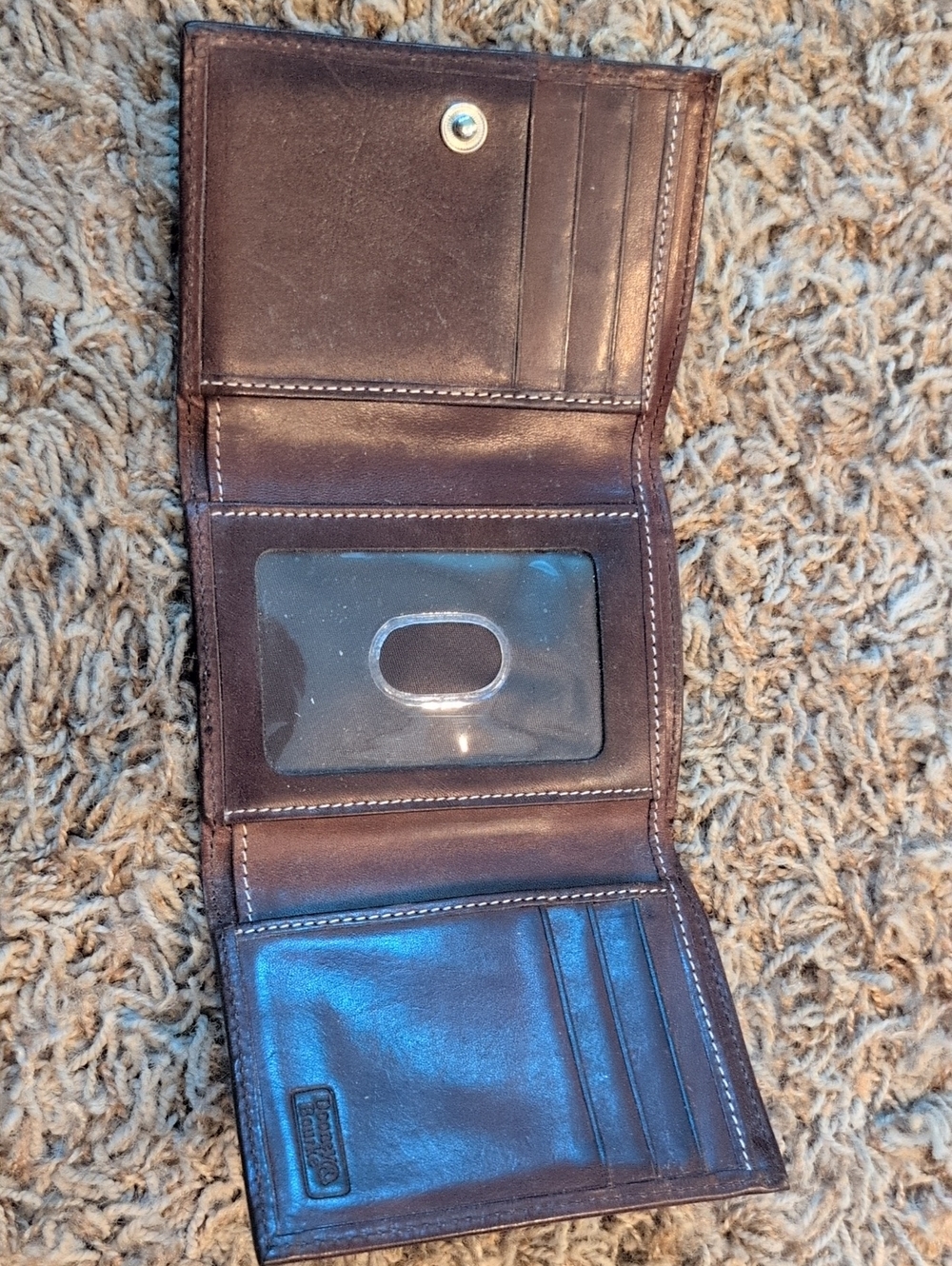 Dooney & Bourke Brown Monogram Canvas & Dark Brown Leather Card Holder - Picture 2 of 3